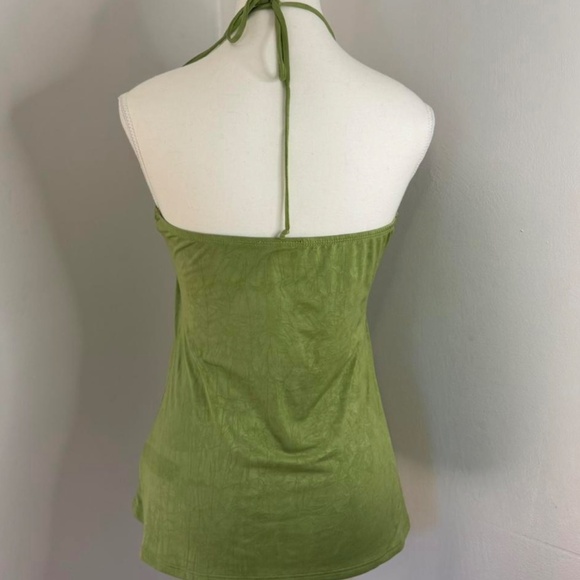 Vintage IZ byer Brat Green Halter Top Size S - Picture 2 of 7
